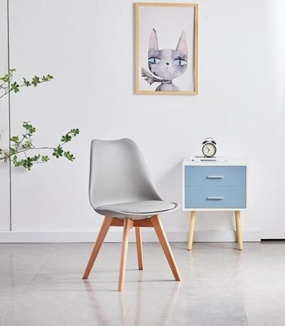 Modern Tulip Dining Chair in Sleek Grey