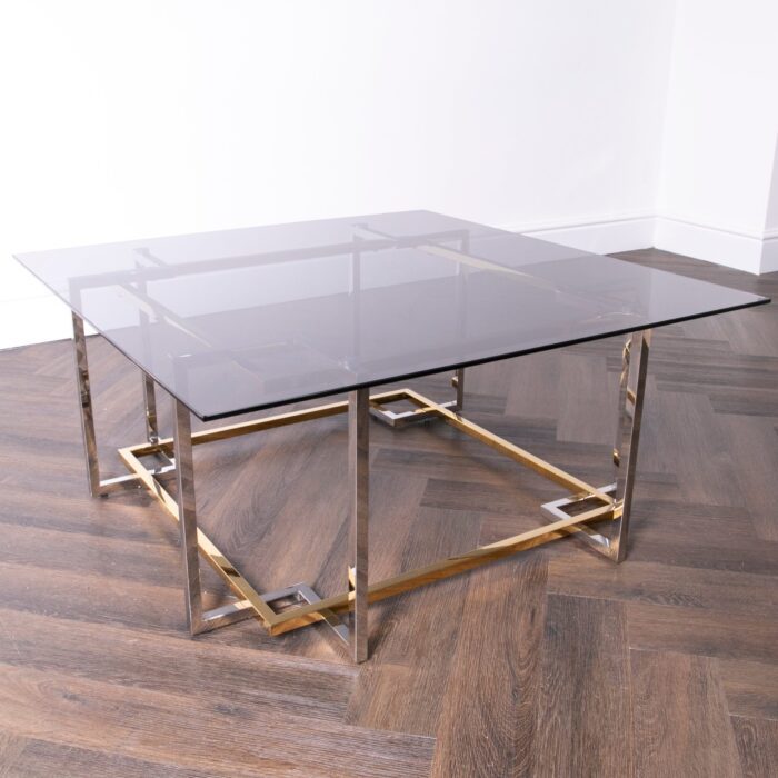 Bullion Gold Coffee Table with Floral Arrangement