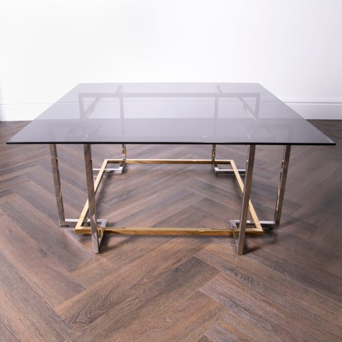 Bullion Gold Coffee Table with Artistic Sculpture