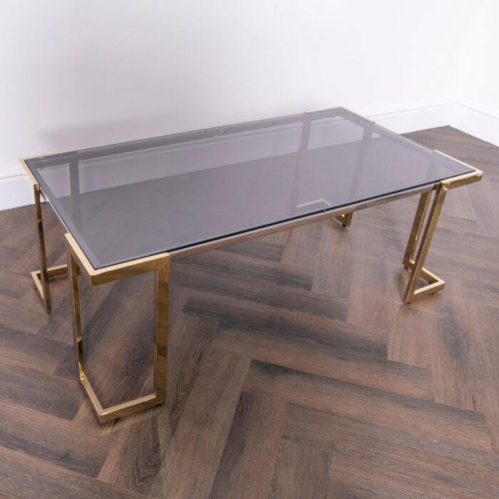 Domus Gold Coffee Table with Artistic Sculpture