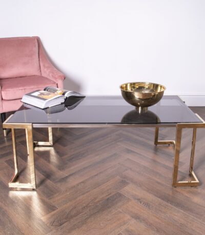 Domus Gold Coffee Table in Luxurious Living Room Setting