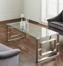 Milano Silver Plated Coffee Table in Modern Living Room Setting