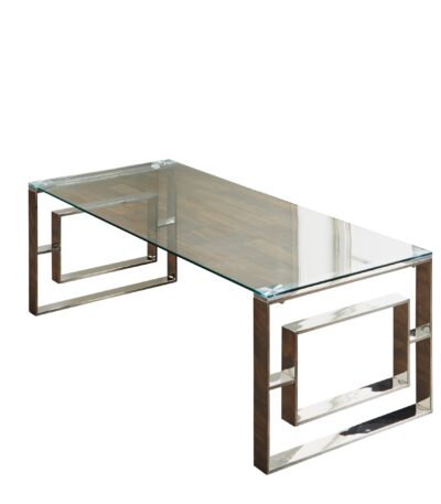 Close-up of Milano Silver Plated Coffee Table Surface