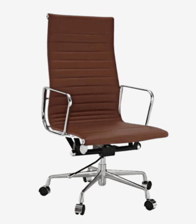 Chocolate Brown Eames Style EA119 High Back Thin Pad Ribbed Office Chair