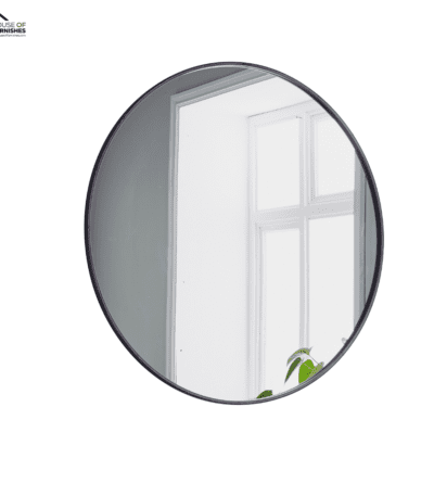 Manhattan Round Mirror (100cm) in Black in Modern Interior Setting