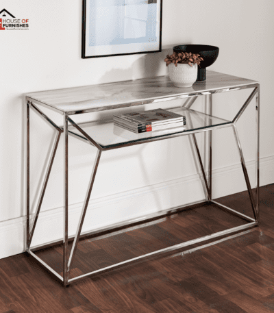 Marble Glass Console Table