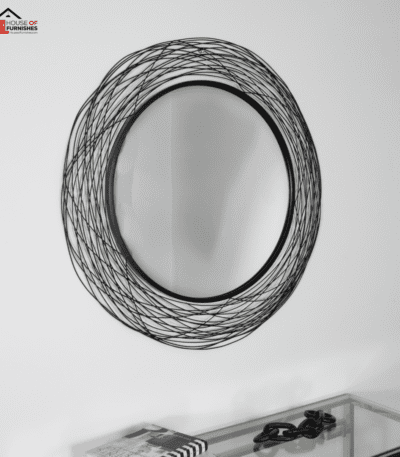 Nest Effect Metal Round Mirror Hanging on Wall