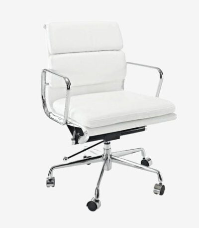 White Eames Style EA217 Low Back Soft Pad Office Chair