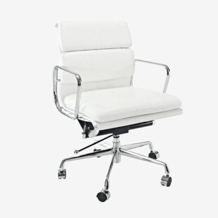 White Eames Style EA217 Low Back Soft Pad Office Chair