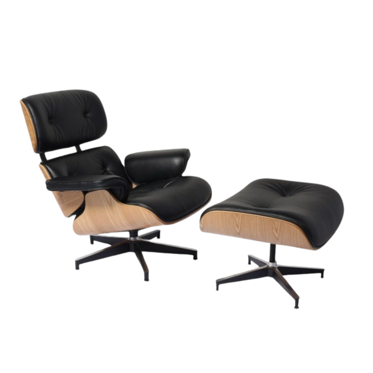 Eames Lounge Chair Black Edition – Italian Leather & Black Base