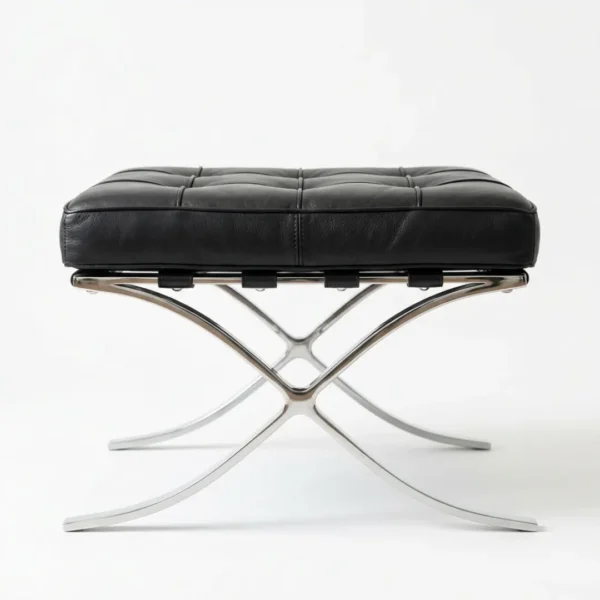 by eman black barcelona chair side view