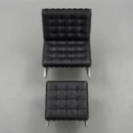 by eman black barcelona chair leather cushion