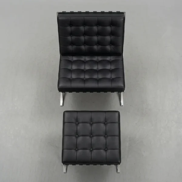 by eman black barcelona chair leather cushion
