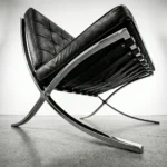 by eman black barcelona chair with footrest