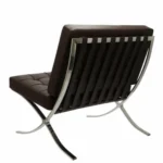 Brown Barcelona Chair chrome X frame detail — mirror polished
