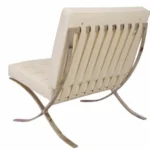 Cream Tan Barcelona Chair angle view — neutral warm leather modernist design