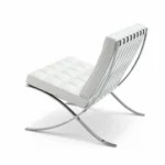 White Barcelona Chair three quarter angle — 1 on 1 Mies replica UK