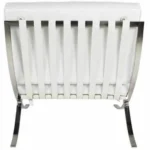 White Barcelona Chair chrome X frame detail — hand polished mirror finish