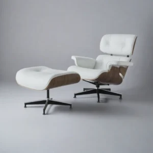 eames lounge chair replica uk walnut white black base front view