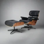 charles eames lounge chair rosewood black leather black base front view house of furnishes by eman