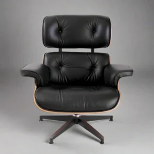 charles eames lounge chair rosewood black leather black base side profile house of furnishes by eman