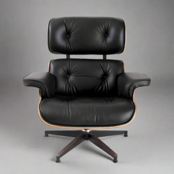 charles eames lounge chair rosewood black leather black base side profile house of furnishes by eman