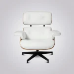 lounge chair charles and ray eames rosewood white leather black base back angled view house of furnishes by eman