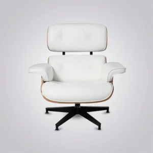 lounge chair charles and ray eames rosewood white leather black base back angled view house of furnishes by eman
