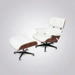 lounge chair charles and ray eames rosewood white leather black base front view house of furnishes by eman