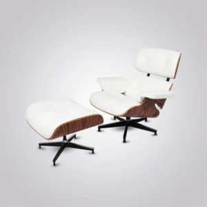 lounge chair charles and ray eames rosewood white leather black base front view house of furnishes by eman