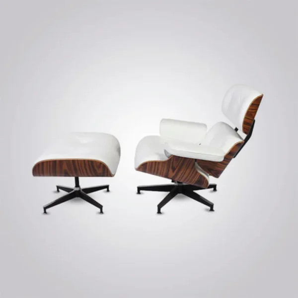 lounge chair charles and ray eames rosewood white leather black base cushion detail house of furnishes by eman