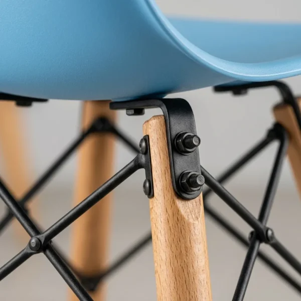 Blue dining chairs set of 6 around a modern dining table