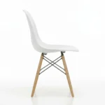 White dining chairs set of 6 around a modern dining table