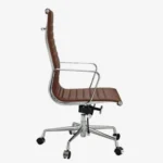 Eames Chair Brown Leather EA119 Walnut Desk Executive Workspace – House of Furnishes