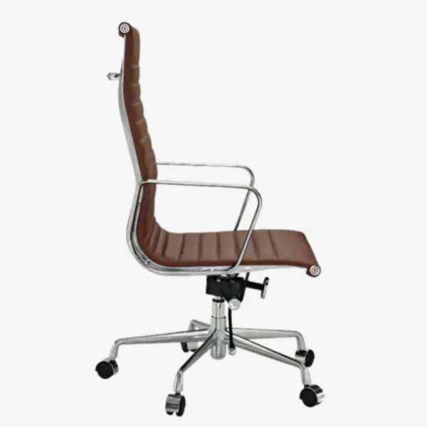 Eames Chair Brown Leather EA119 Walnut Desk Executive Workspace – House of Furnishes
