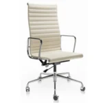 Ivory White Eames Chair EA119 High Back Thin Pad Front View – House of Furnishes