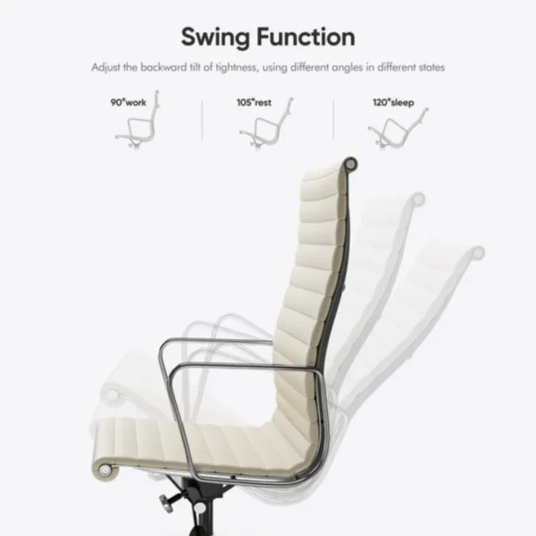 Ivory White Eames Chair EA119 Chrome Aluminium Base Side View – House of Furnishes