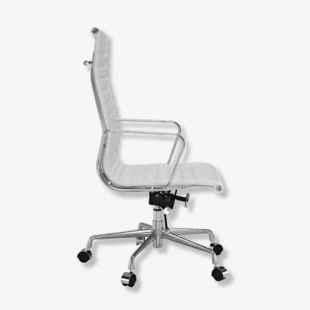 Eames Chair White Leather EA119 Scandinavian Minimalist Studio – House of Furnishes