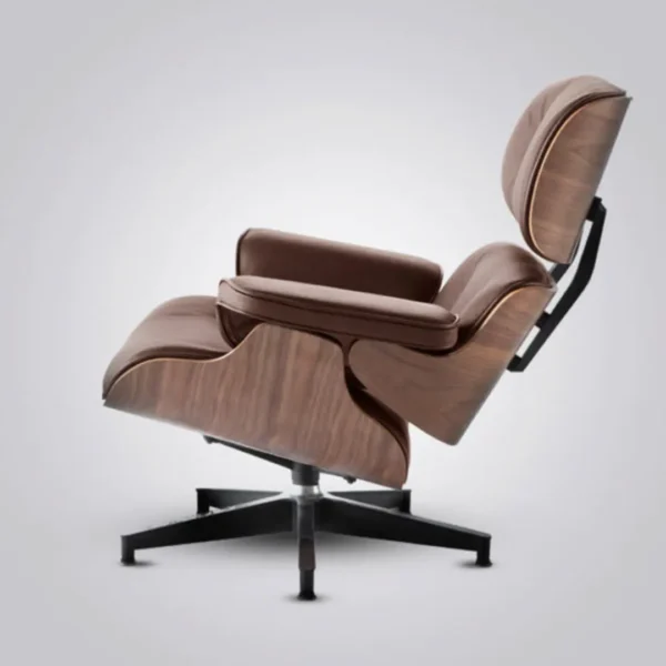 eames lounge chair brown walnut brown leather black base room setting house of furnishes by eman