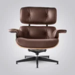 eames lounge chair brown walnut brown leather black base cushion detail house of furnishes by eman