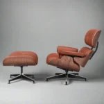 charles and ray eames lounge chair walnut tan brown leather black base cushion detail house of furnishes by eman