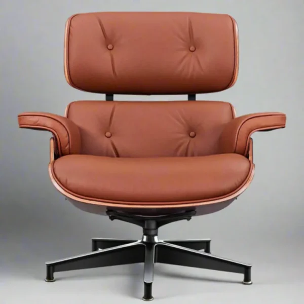 charles and ray eames lounge chair walnut tan brown leather black base ottoman full set house of furnishes by eman