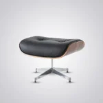 eames inspired lounge chair black walnut chrome side profile