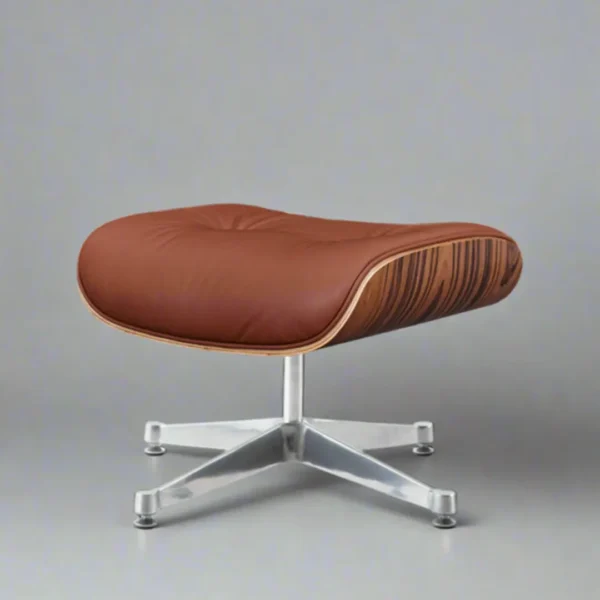 eames lounge chair knock off tan brown rosewood chrome base living room setting house of furnishes