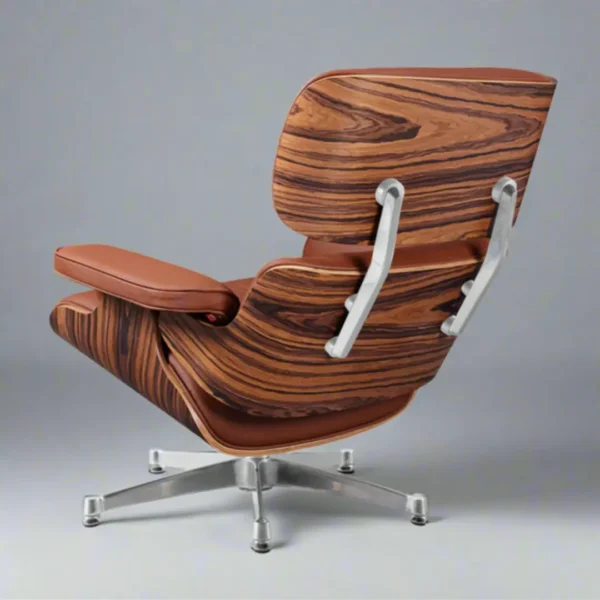 eames lounge chair knock off and ottoman full set rosewood tan brown leather chrome base