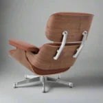 tan brown aniline leather cushion detail vitra eames lounge chair walnut chrome