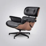 lounge chair charles eames and ottoman full set walnut black leather