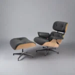 eames lounge chair replica ash wood black leather chrome base front view house of furnishes by eman