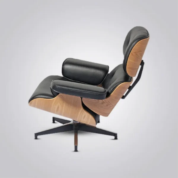 eames lounge chair replica ash wood black leather chrome base ottoman full set house of furnishes by eman
