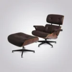 mid century lounge chair rosewood brown leather black base front view house of furnishes by eman